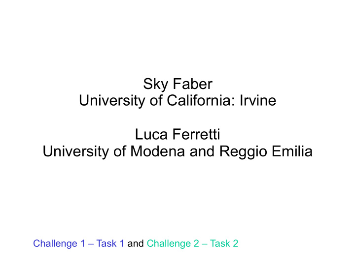 sky faber university of california irvine luca ferretti