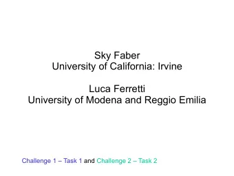 Sky Faber  University of California: Irvine  Luca Ferretti  University of Modena and Reggio Emilia