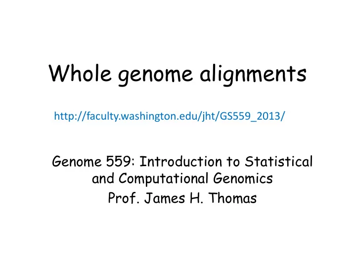 whole genome alignments