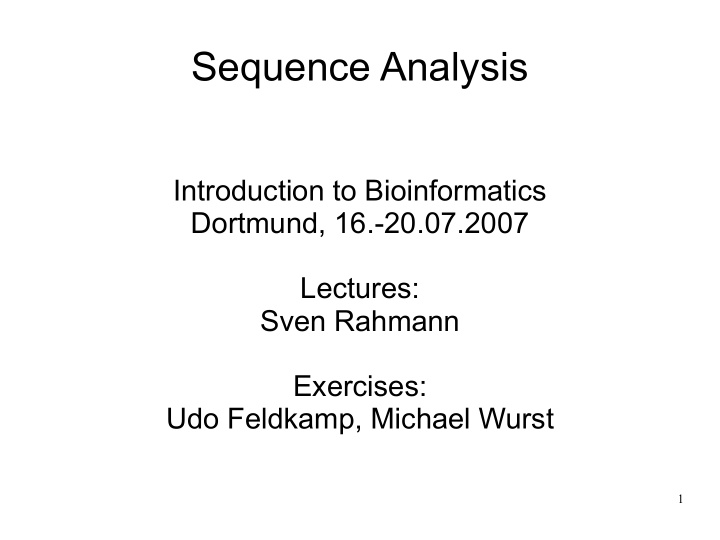 sequence analysis