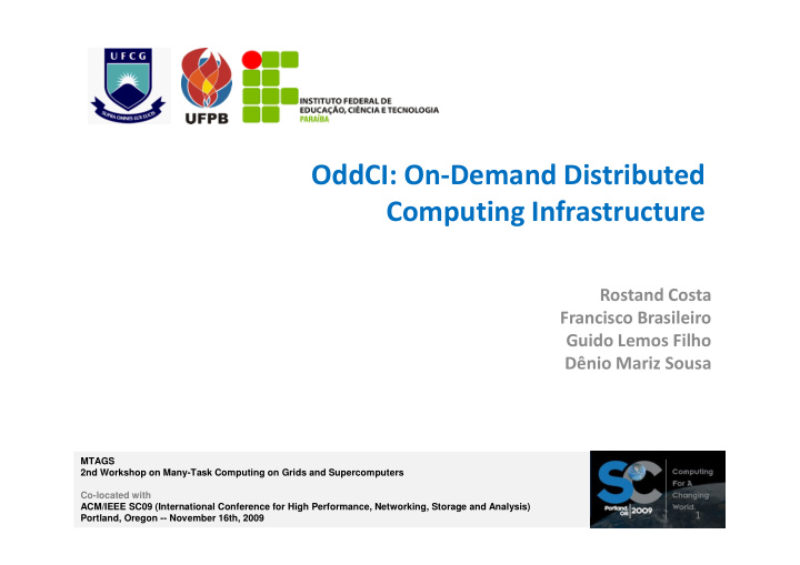oddci on demand distributed computing infrastructure