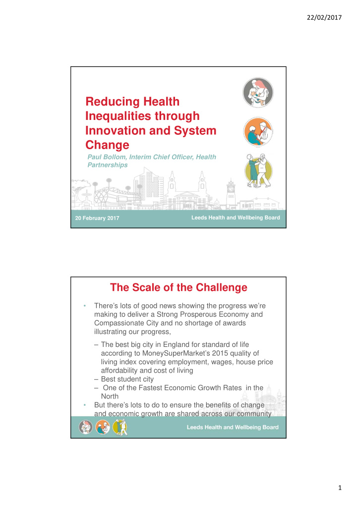 reducing health inequalities through innovation and