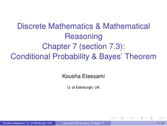 Discrete Mathematics &amp; Mathematical  Reasoning  Chapter 7 (section 7.3):  Conditional