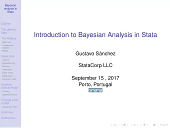 Introduction to Bayesian Analysis in Stata  The Method  Bayes rule  Fundamental  equation  MCMC
