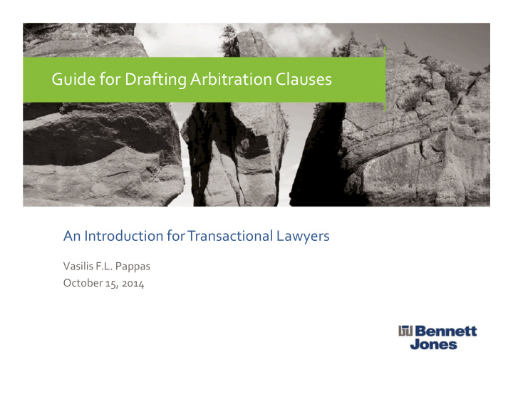 guide for drafting arbitration clauses