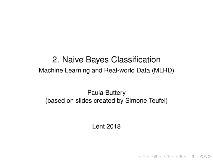 2 naive bayes classification