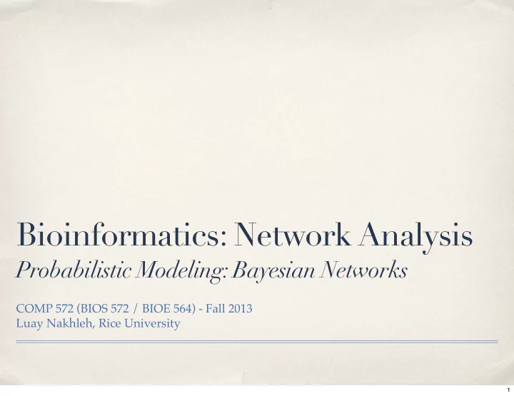 bioinformatics network analysis
