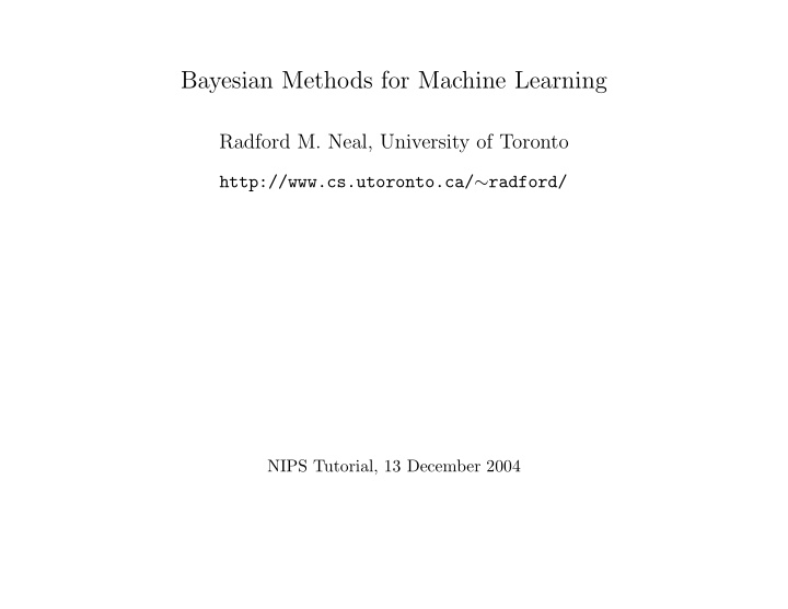 bayesian methods for machine learning