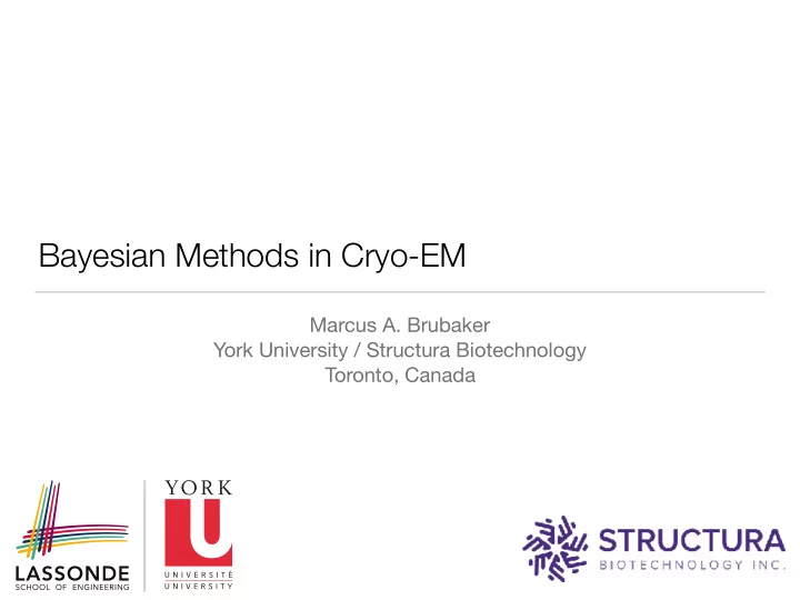 bayesian methods in cryo em