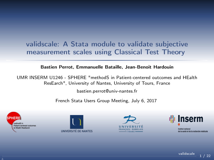 validscale a stata module to validate subjective