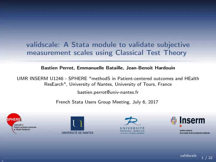 validscale a stata module to validate subjective