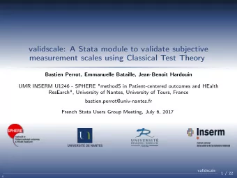 validscale: A Stata module to validate subjective  measurement scales using Classical Test Theory