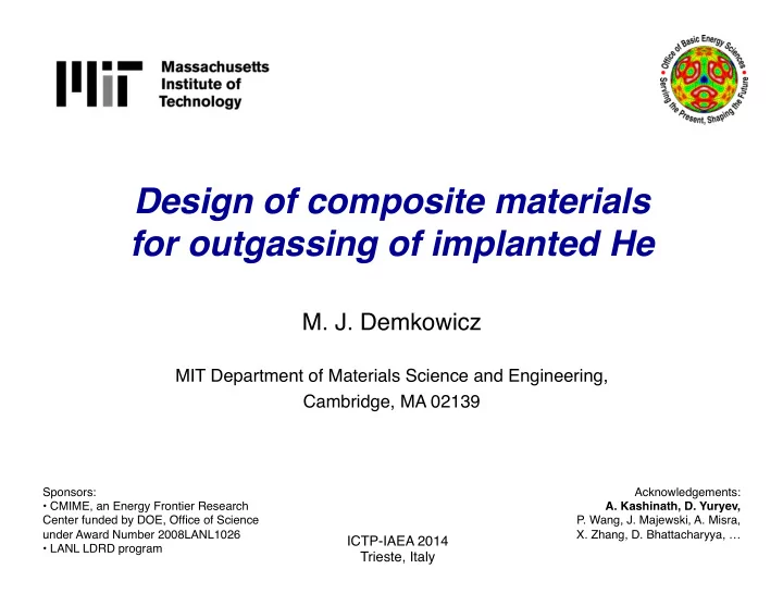 design of composite materials for outgassing of implanted