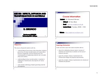 E. GIKUNOO  Website:  https://egikunoo.wordpress.com  First Semester 2019/2020  Wednesdays 2:00