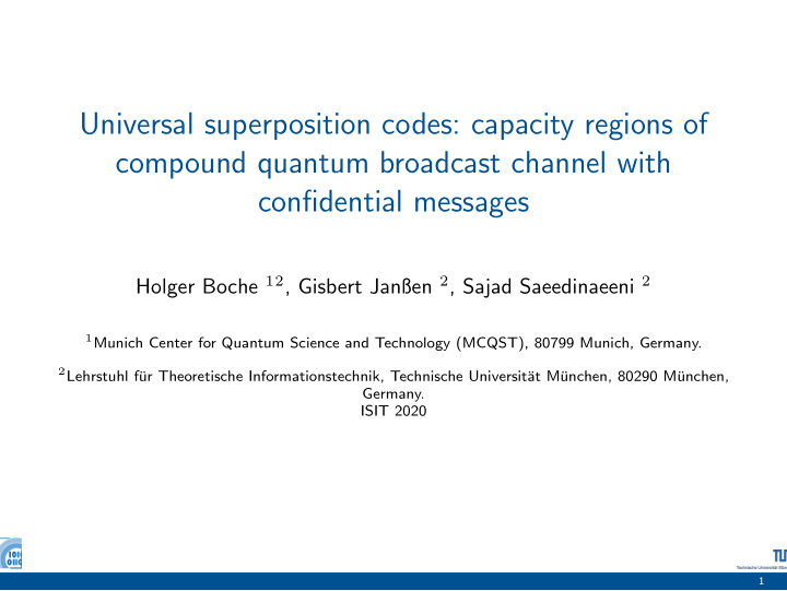universal superposition codes capacity regions of