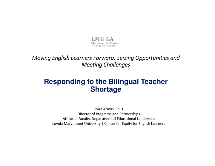 responding to the bilingual teacher shortage