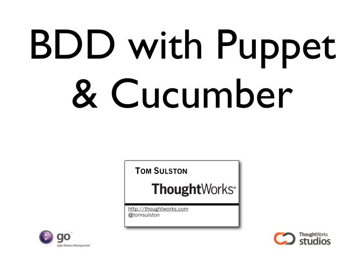 bdd with puppet cucumber