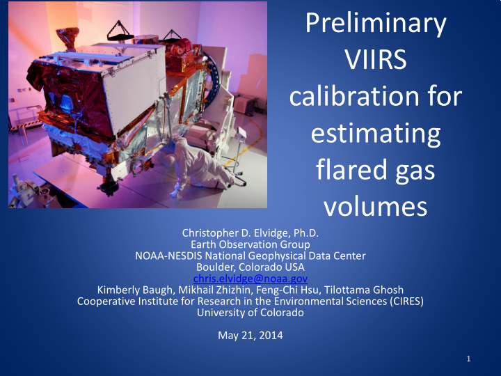 preliminary viirs calibration for estimating flared gas