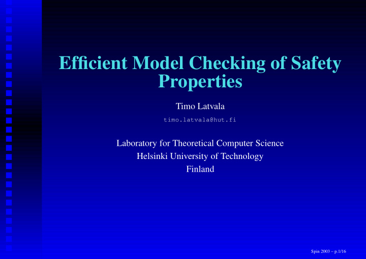 efficient model checking of safety properties