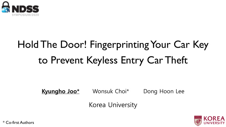 hold the door fingerprinting your car key to prevent