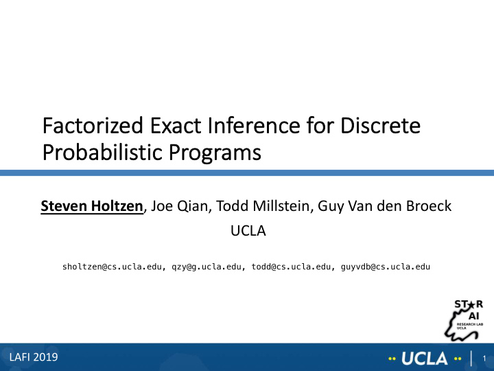 factor orized e exact i inference f for or d discrete pr