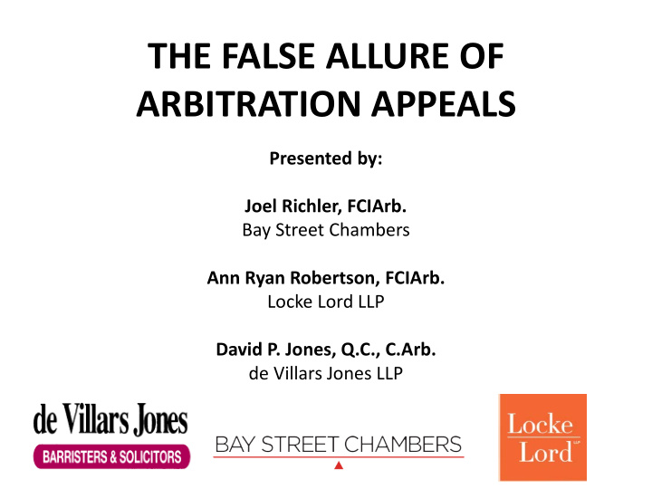 the false allure of arbitration appeals