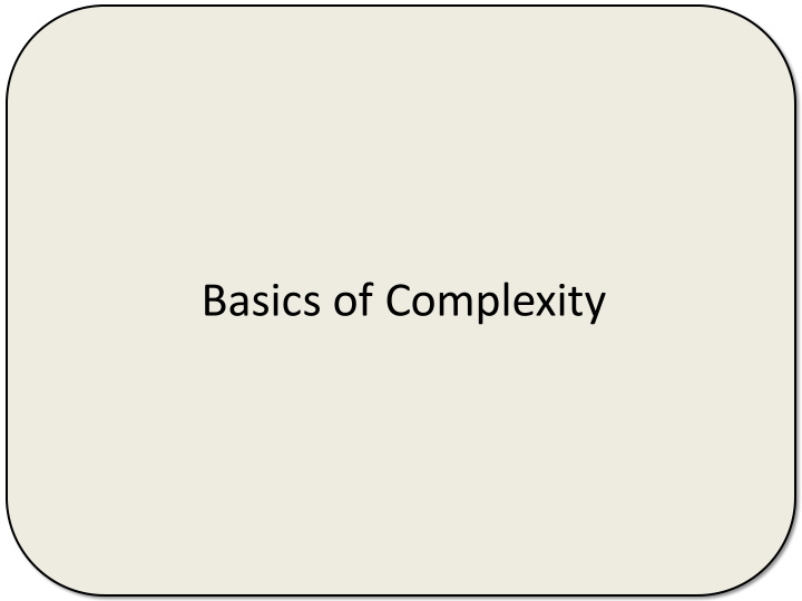 basics of complexity complexity resources