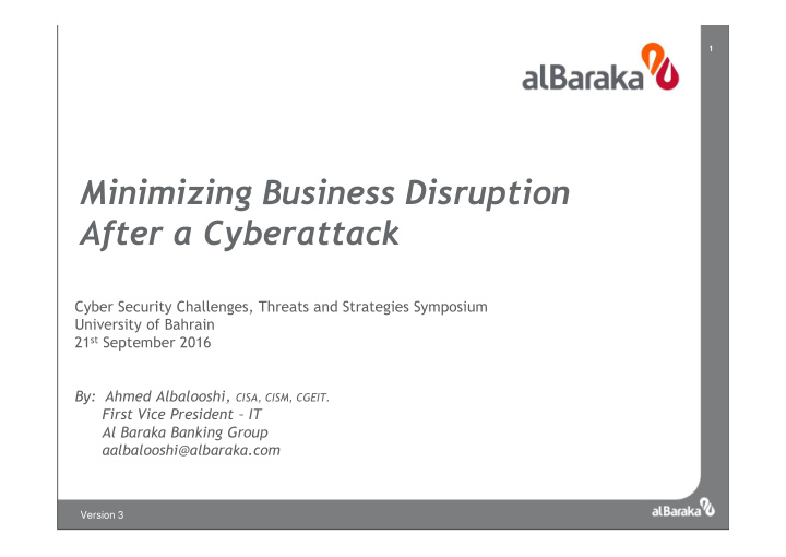 minimizing business disruption after a cyberattack