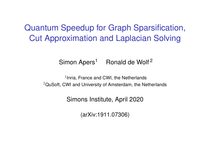 quantum speedup for graph sparsification cut