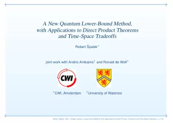 A New Quantum Lower-Bound Method,  with Applications to Direct Product Theorems  and Time-Space