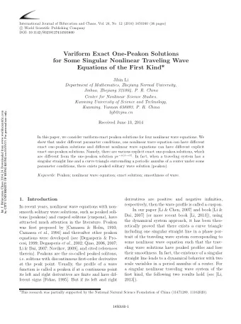 Variform Exact One-Peakon Solutions  for Some Singular Nonlinear Traveling Wave  Equations of the