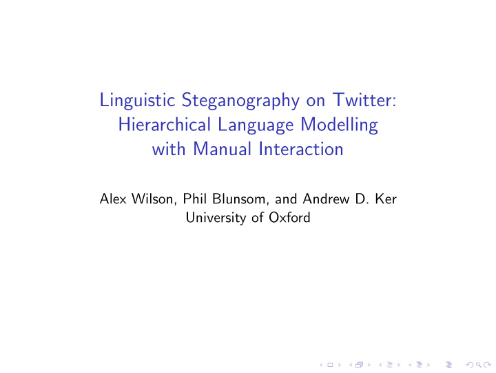 linguistic steganography on twitter hierarchical language
