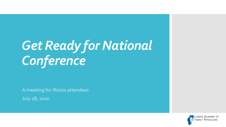 get ready for national conference