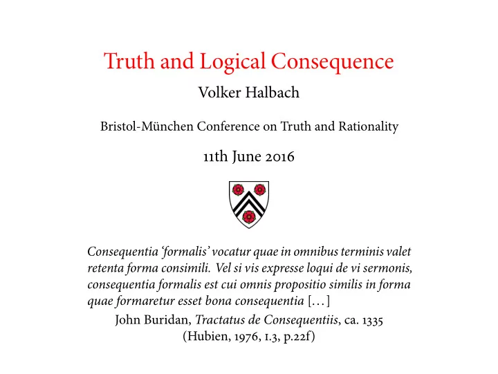 truth and logical consequence