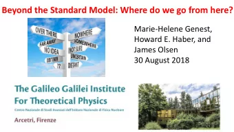 Beyond the Standard Model: Where do we go from here?  Marie-Helene Genest,  Howard E. Haber, and