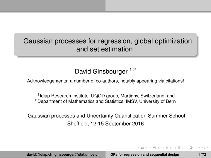 gaussian processes for regression global optimization and