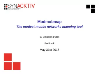 Modmobmap  The modest mobile networks mapping tool  By Sbastien Dudek  BeeRumP  May 31st 2018