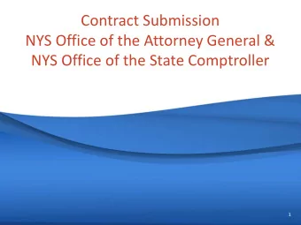 Contract Submission  NYS Office of the Attorney General &amp;  NYS Office of the State Comptroller
