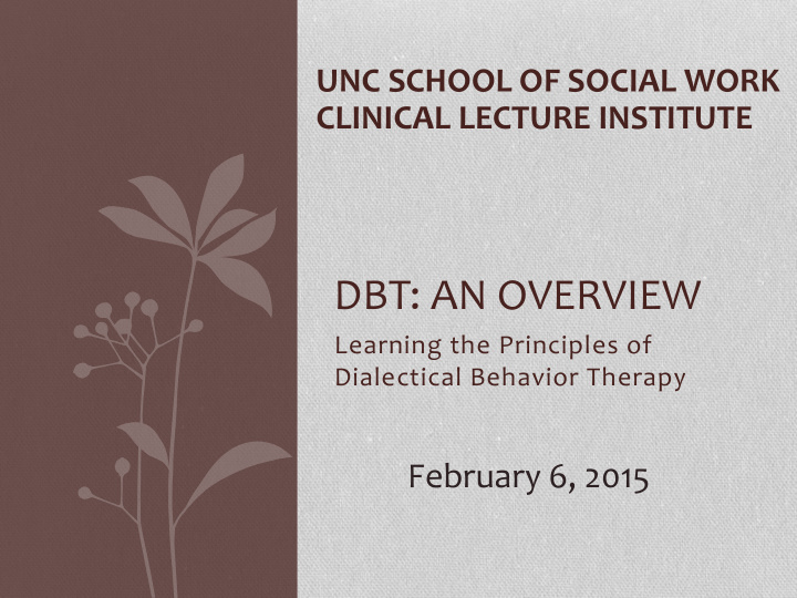 dbt an overview