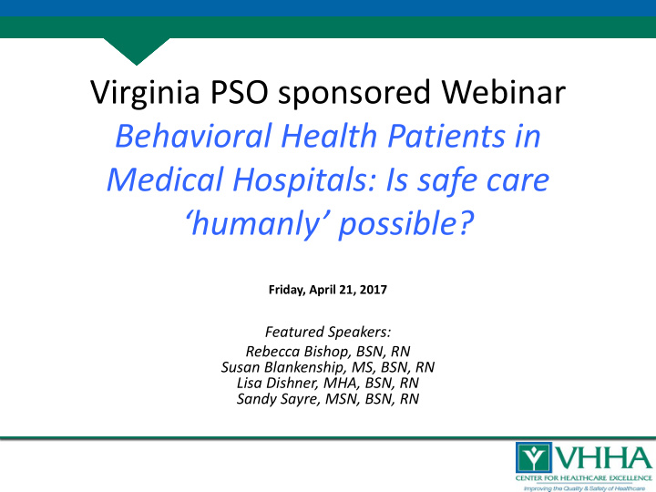 virginia pso sponsored webinar behavioral health patients