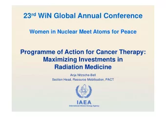 23 rd WiN Global Annual Conference  Women in Nuclear Meet Atoms for Peace  Programme of Action for