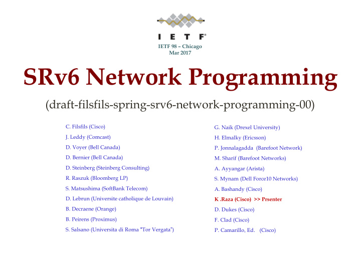 srv6 network programming