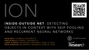 ION I N S I D E - O U T S I D E  N E T :  D E T E C T I N G  O B J E C T S  I N  C O N T E X T  W I