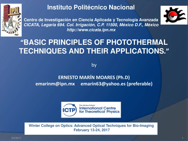 basic principles of photothermal