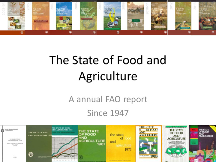 the state of food and agriculture