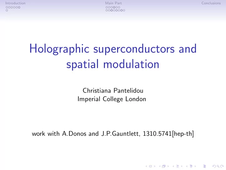holographic superconductors and spatial modulation