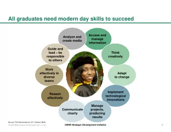 All graduates need modern day skills to succeed  Access and  Analyze and  manage  create media