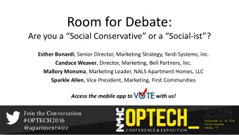 Room for Debate:  Are you a Social Conservative or a Social-ist? Esther Bonardi ,