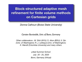 Block-structured adaptive mesh  refinement for finite volume methods  on Cartesian grids  Donna