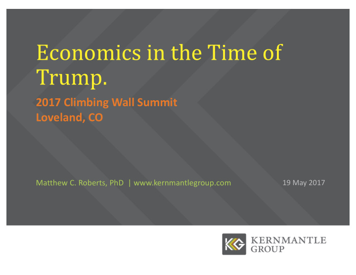 economics in the time of trump
